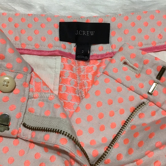 J.Crew Women’s Neon Pink Polkadot Shorts - Picture 2 of 4